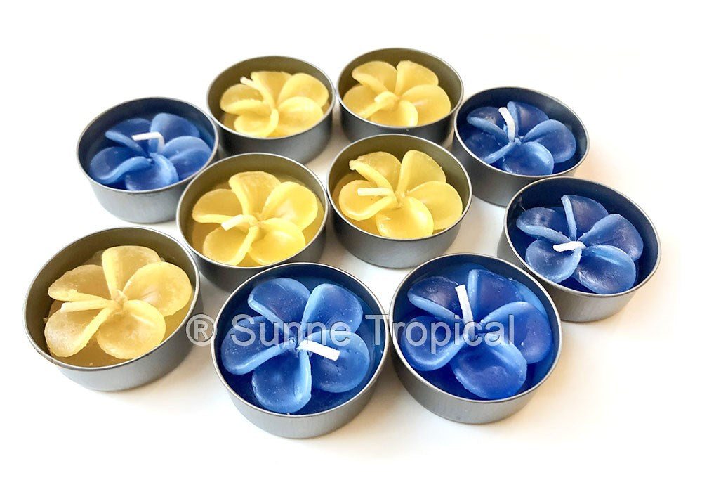 Plumeria Hawaiian Flower Set of 10 Tealight Candles (PINK)