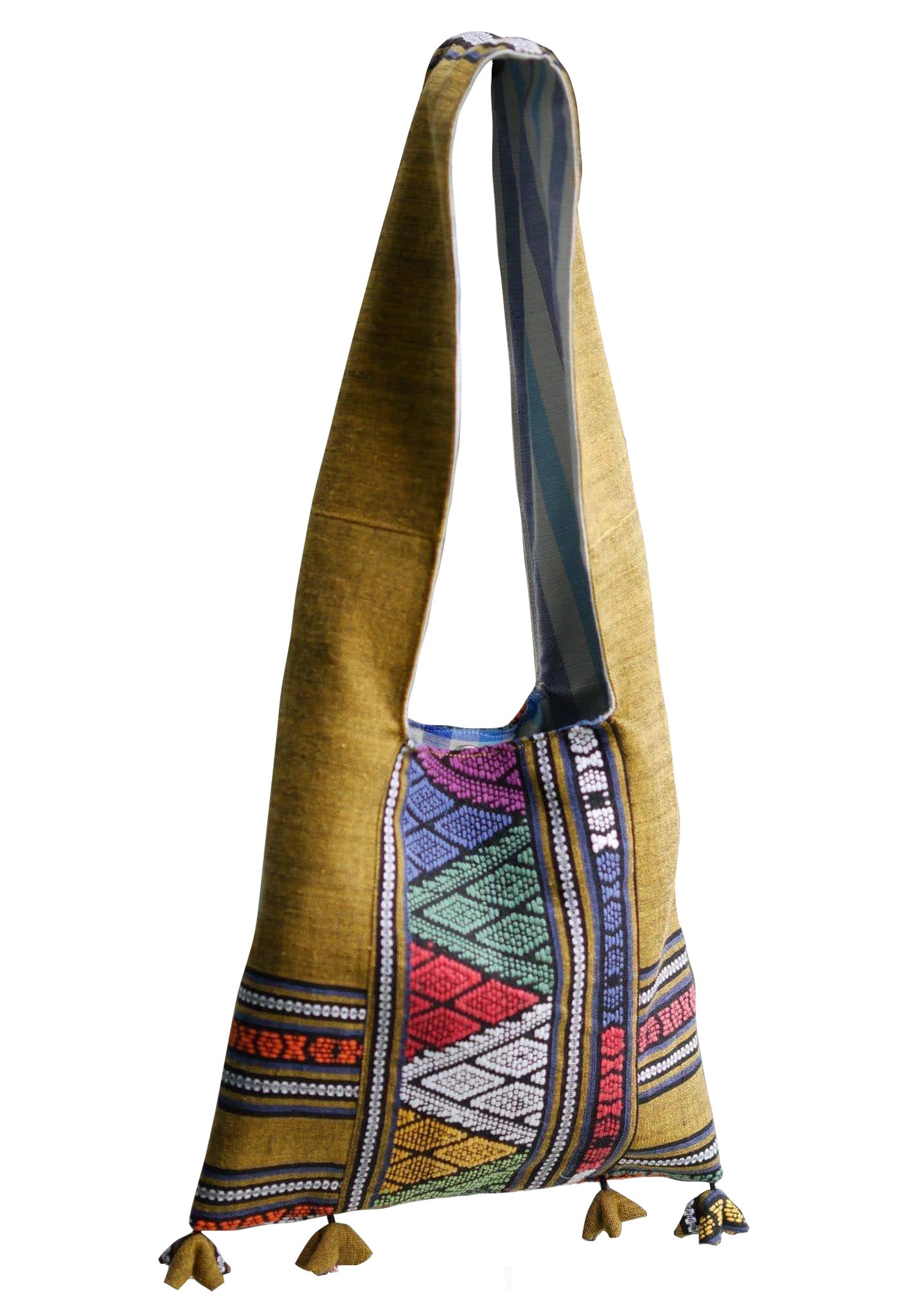 Handwoven Hand-dyed Handmade ETHNICS MINI shoulder bag tote bag Sunne Tropical - YELLOW