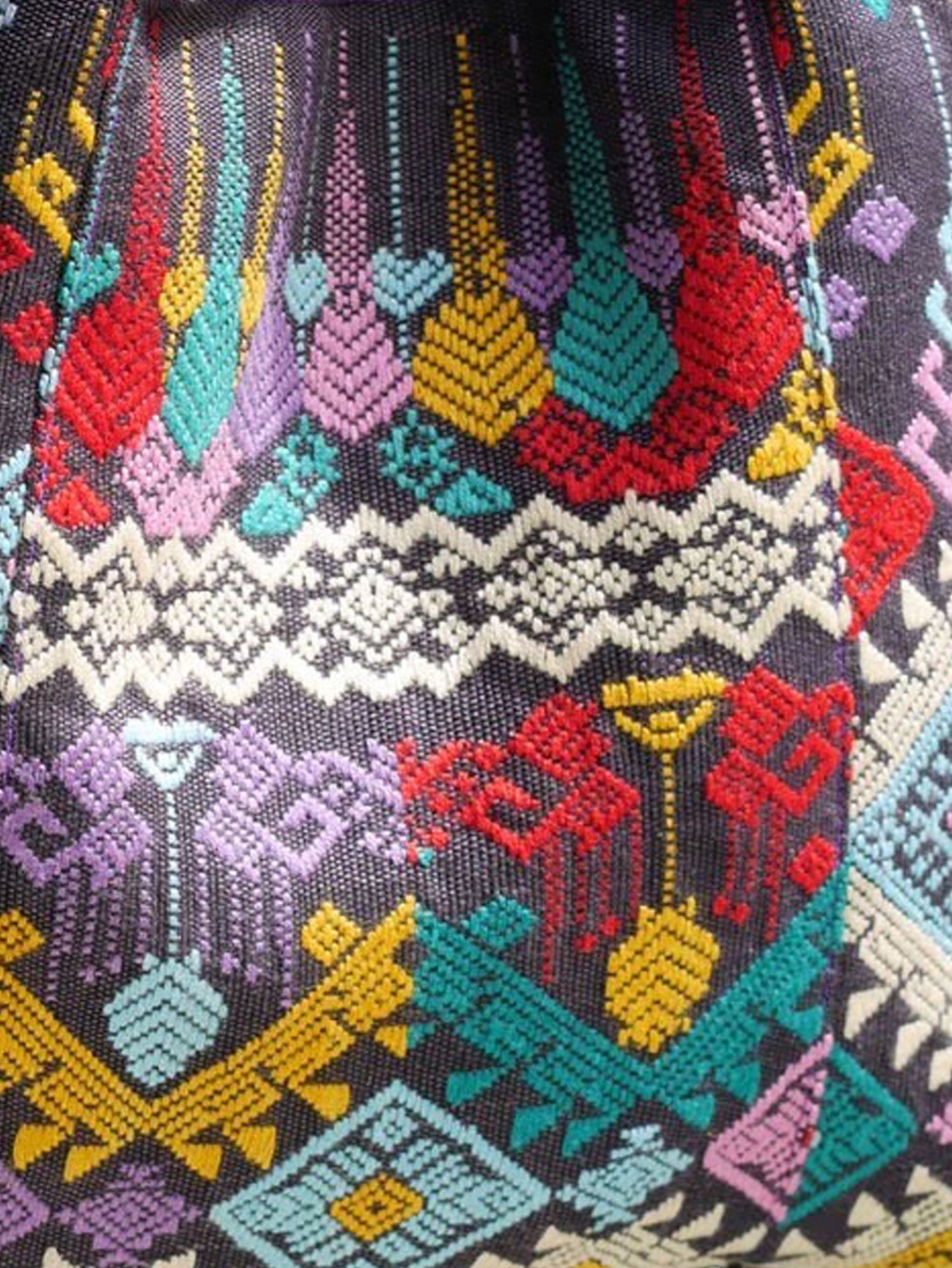 Handwoven Hand-dyed (1) Handmade PRAE-WA MINI shoulder bag tote bag Sunne Tropical - ASK GREY