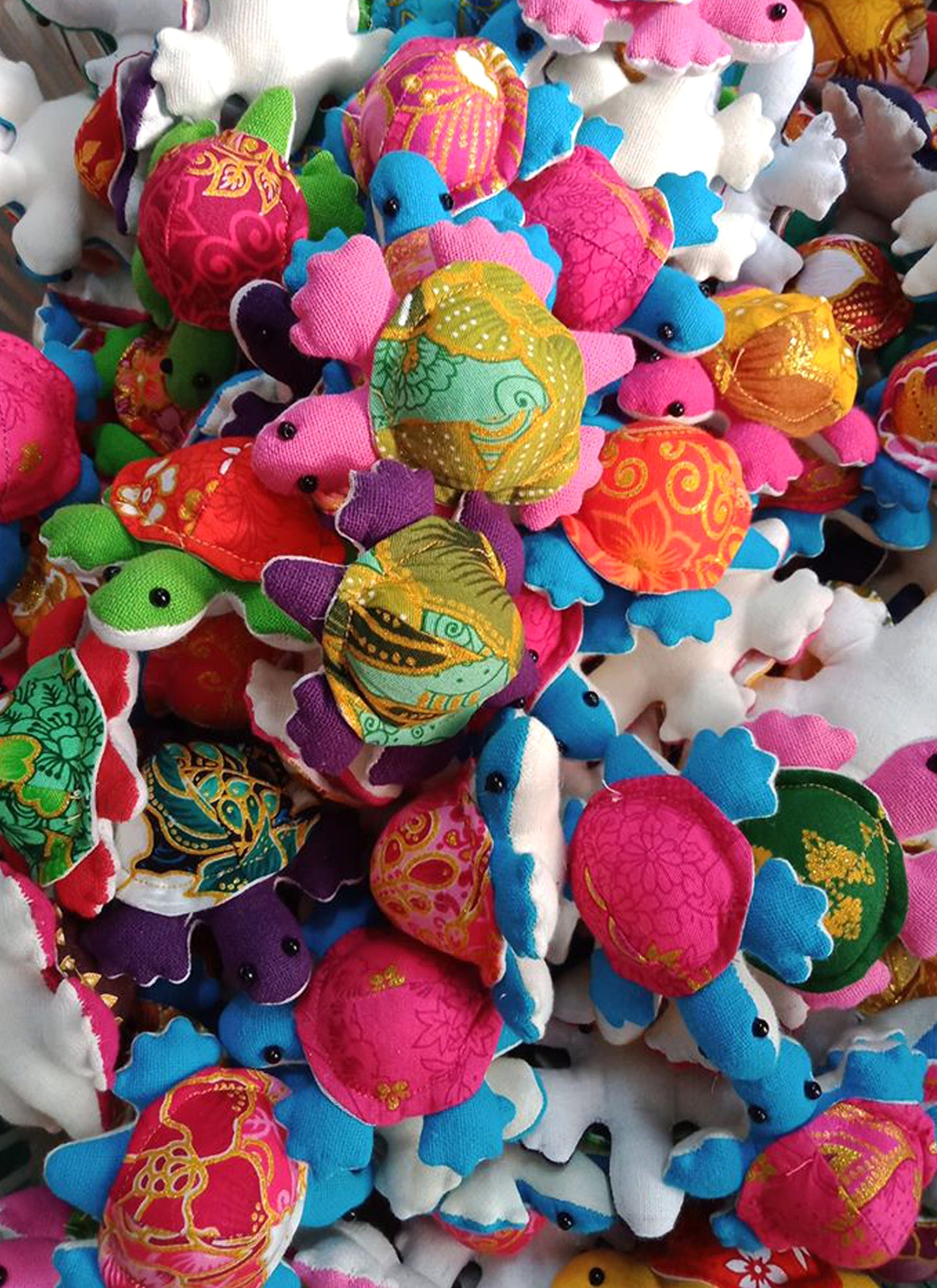 Turtle Tortoise Upcycle Fabric Handmade Keychain Key Rings Bag Accessories Handmade Gift (Random Pack 4)