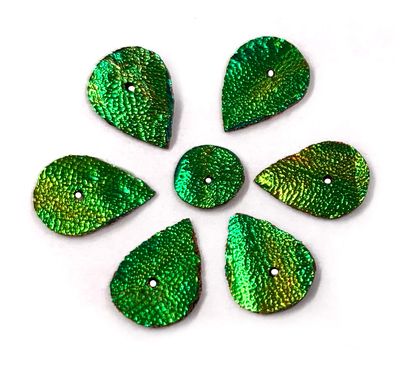 Jewel Beetle Wings UNDRILLED NO-HOLE 100 Pcs Natural Wings - RAINDROP 1 CM x 0.5 CM
