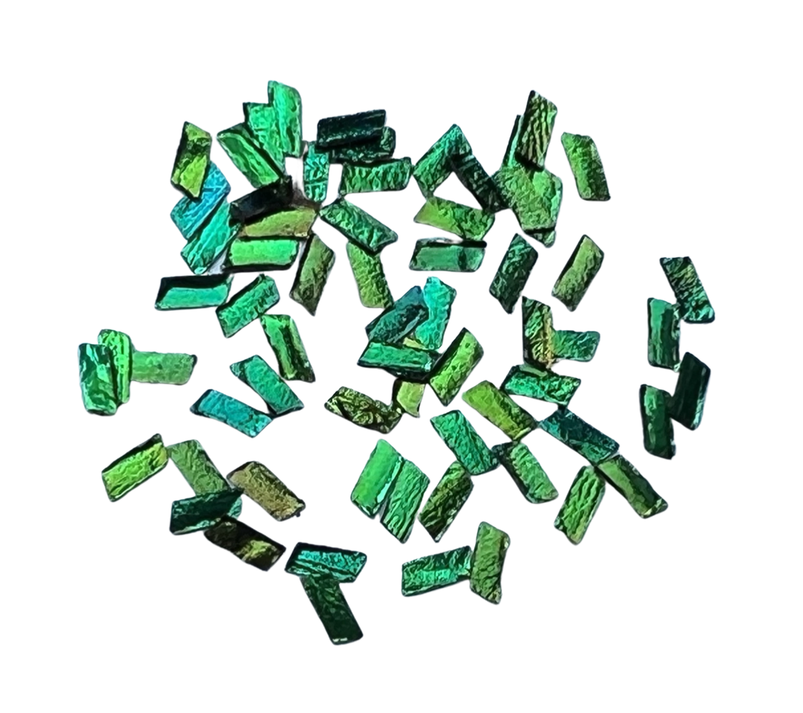 Jewel Beetle Wings UNDRILLED No-HOLE 100 Pcs Natural Wings - Rhombus 3 X 5 MM