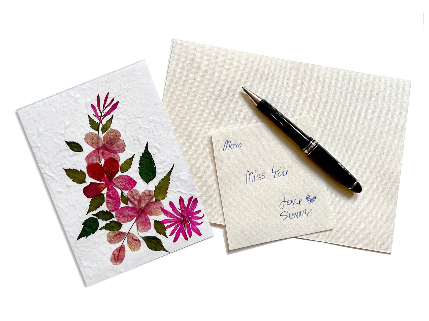 Handmade Mulberry Paper Greeting Card  5x7 Inch Random Pack (3 Pretty Sweet)