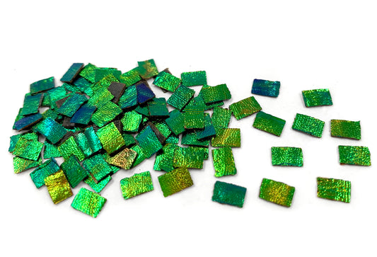 Jewel Beetle Wings UNDRILLED NO-HOLE 100 Pcs Natural Wings - Rectangle 1 x 2 CM