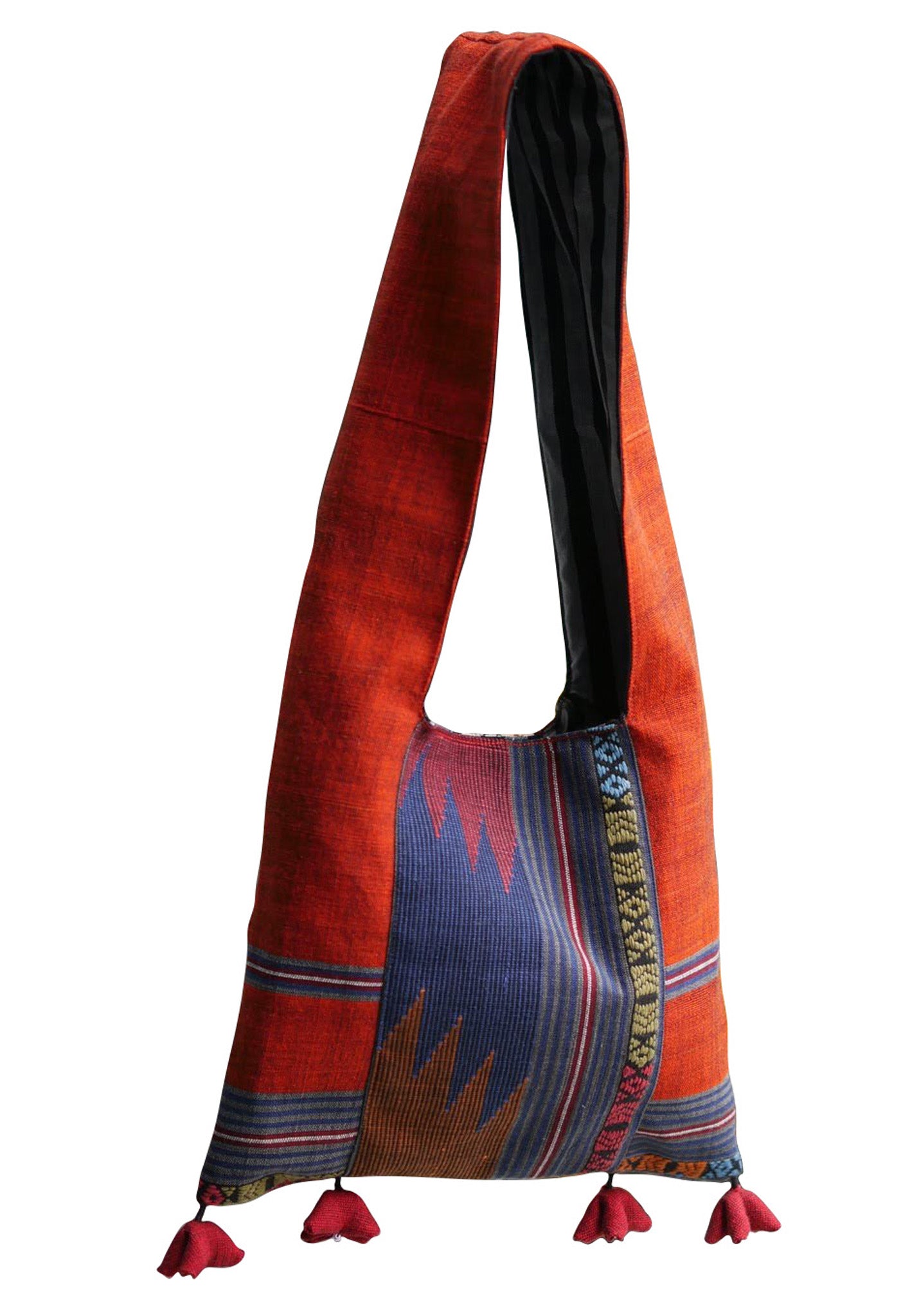 Handwoven Hand-dyed Handmade ETHNICS MINI shoulder bag tote bag Sunne Tropical - ORANGE MAHOGANY