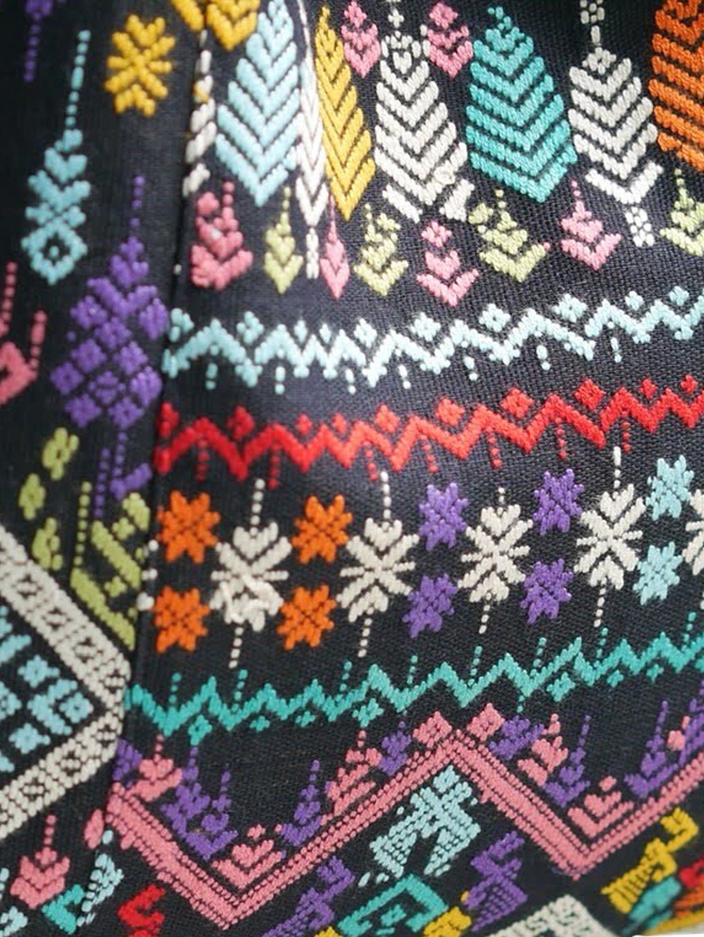 Handwoven Hand-dyed (1) Handmade PRAE-WA MINI shoulder bag tote bag Sunne Tropical - BLACK